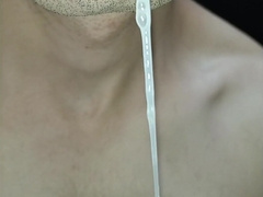 Jizm in my jaws, have fun with your jism, and guzzle it, close-up, crazy arse bandit, tongue, sloopy