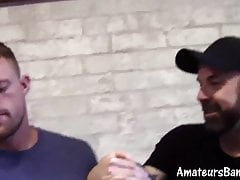Real amateur chokes on cock before being barebacked rough