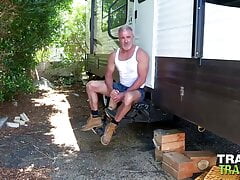 TRAILERTRASHBOYS Hunky DILF Dale Savage Jerks Off Outdoor