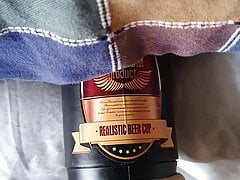Beer Cup Fleshlight fucked Hard by Big Black Indian Cock