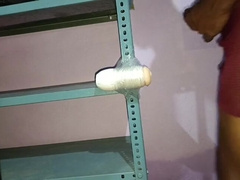 Sextoy screw by Yam-sized black uncircumcised knob and nutting good-sized