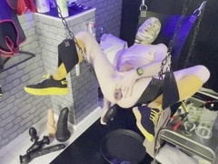 Wild gay scene with anal piss and cum-filled condoms