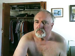 Mature man cums on cam