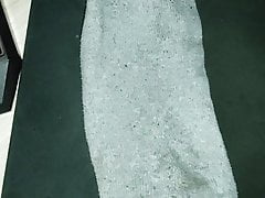 Schnell auf eine graue Socke gespritzt (nach dem 5x wichsen)