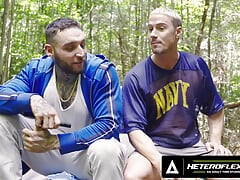 HETEROFLEXIBLE - Buds Skyy Knox & Tony D'Angelo Make Excuses To Jerk Off & Try Anal On Camping Trip