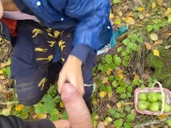 Raw anal creampie in the woods with a sexy stranger