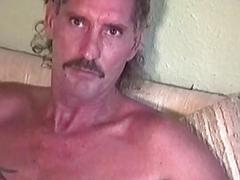 Horny uncle is jacking off his old but rock-hard cock