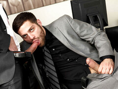 Office fuck with two super horny dudes in HD