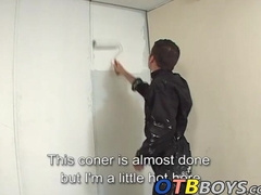 Pedro takes a break from painting jerking off his twink dick