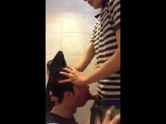 University Bathroom Face Fucking and Cum Swallowing 2