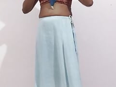 Crossdresser in saree