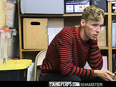 YoungPerps - blond lad pulverized By Hung Security Guard