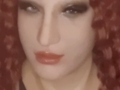 Stroking my cock, sissy crossdresser, femboy crossdresser