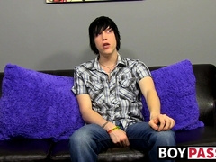 Emo fingers his ass and masturbates after being interviewed