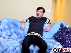 Interviewing twink and then getting him to stroke hard