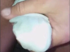 Comdom jerkoff with socks