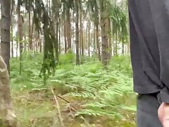 Young boy flash , ass spank and masturbate in forest