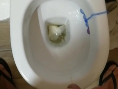 Morning glory and rock hard urinate in rest room (verified user)