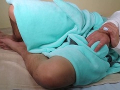 Guy masturbates solo with moans and cums hard