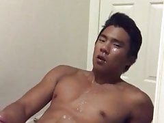 asian cums hard