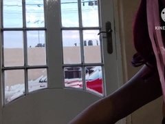 Sissy beer clyster by the crystal clear front door