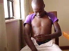 ebony African twunk Kalem masturbates Off