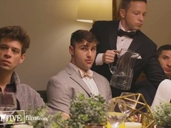 disruptive gay scene with a muscular hunk