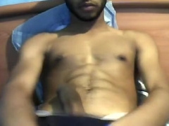 wanking in black briefs