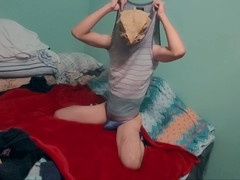 Gay belt, gay twink solo, bedroom