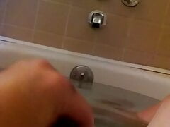 POV of my me in the bathtub playing with my cock