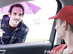 Raw dick sucking and fucking with two kinky stepbrothers