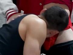 Bully Jock Catches Pervert Smelling Dirty Underwear In Locker Room - Falcon Studios