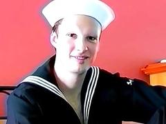 Sailor twink seduced into stripping clothes and sucked off passionately