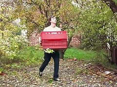 Crazy boys have hot oral and anal sex in the warehouse and cum violently