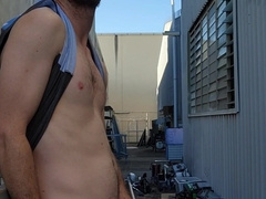 Caught fapping & jizzing outdoors