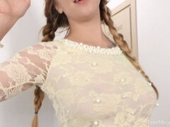 Mamada, Lamidas, Masturbación, Tetas naturales, Pequeña, Coño, Falda, Adolescente