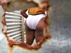 Amateur cam in beach booth  ass end