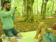 素人, フェラチオ, カップル, アウトドア, 小柄, 公共, オマンコ, オッパイの