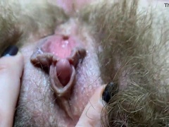 HAIRY PUSSY COMPILATION big clit closeup super bush