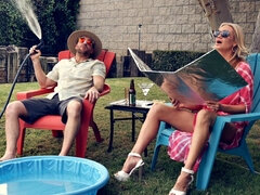 Pajear, Enorme, Lamidas, Maduro, Piscina, Coño, Fumando, Traje de baño