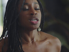 Horny black girl getting smashed by a hard white dick