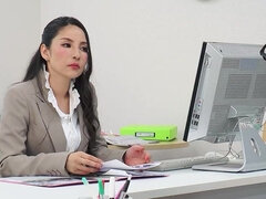 Asiatisch, Blasen, Hardcore, Japanische massage, Reif, Büro, Sekretärin, Taboo