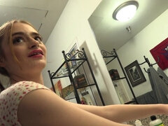 美女, ベビーシッター, フェラチオ, 茶髪の, Hd, パンティ, ハメ撮り, 現実