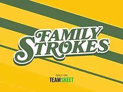 Brilliant laTina Babe takes turns riding and fellating stepdad and stepson during movie night