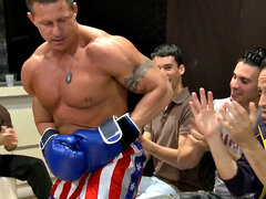 Real party male stripper gets blowjob by guys