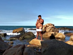 Handjob on the beach two beautiful views