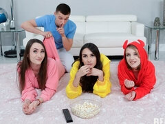 フェラチオ, 兄弟, 茶髪の, バック, グループ, オージー, ガリガリ, ティーン