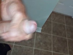 I jerk off this fat white cock in the bathroom