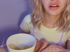 素人, ブロンド, イギリス人, フェティッシュ, 食べ物, Hd, ティーン