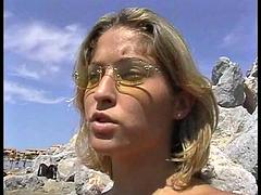 Leie, Strand, Blondine, Französisch, Hardcore, Selbstgemacht, Erotischer film, Vintage